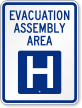 Emergency Evacuation Assembly Area H Sign