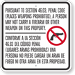 Firearms or Other Weapons Prohibited Sign