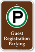 Guest Registration Parking Campground Sign