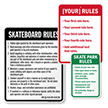Helmets Safety Gear Recommended Skate Park Rules Sign