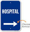 Hospital Entrance Sign with Arrow