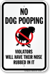 Humorous No Dog Pooping Sign