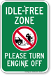 Idle Free Zone, Turn Engine Off Sign