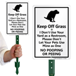 Keep Off Grass, No Dog Pooping Peeing Sign