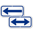 Blue Directional Supplemental Parking Sign