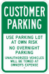 Lidl Customer Parking Sign