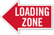 Loading Zone, Left Die Cut Directional Sign
