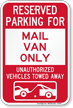 Reserved Parking For Mail Van Only Novelty Sign