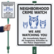Neighborhood Crime Watch LawnBoss Sign