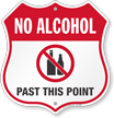 No Alcohol Past This Point No Alcohol Shield Sign