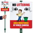 No Littering Video Camera Sign