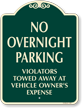 No Overnight Parking SignatureSign