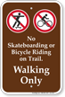 No Skateboarding or Bicycle Riding Campground Sign