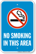 No Smoking In This Area Clean Air Sign