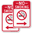 No Smoking Sign with Right Arrow