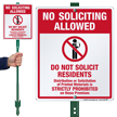 No Soliciting Allowed LawnBoss Sign