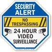 No Trespassing 24 Hour Video Surveillance Security Sign