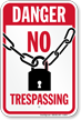 No Trespassing danger Sign With Lock Graphic