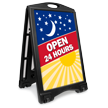 Open 24 Hours A Frame Portable Sidewalk Sign Kit