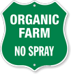 Organic Farm No Spray Shield Sign