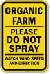 Organic Farm Please Do Not Spray Sign