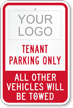 Personalized Tenant Parking Only Sign with Logo