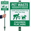 Leash-Curb Clean Up Children Play LawnBoss Sign