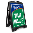 Please Visit Inside Portable A-Frame Sign Kit
