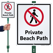 Private Beach Path LawnBoss Sign