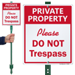 Private Property Please Do Not Trespass Sign