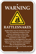 Rattlesnakes May Be Found In This Area Sign