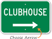 Clubhouse Golf Course Directional Sign