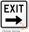 Exit (arrow) Aluminum Parking Sign