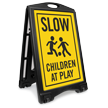 Children Playing Football Sidewalk Sign Kit