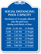 Social Distancing Pool Capacity Add Number of Persons and Time Blocks Custom Social Distancing Pool Capacity Sign