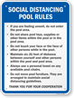 Social Distancing Pool Rules, Thank Your For Your Cooperation Signature Sign