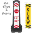 Stop Exit Only And Slow Double Sided Portable Sign Kit