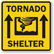 Tornado Shelter Sign With Up Arrow Symbol