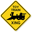Toy Train Xing Diamond Crossing Sign
