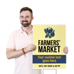 Vertical Custom Farmers Market Yard Sign Add Text Date
