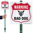 Warning Bad Dog LawnBoss Sign