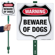 Warning Beware Of Dogs LawnBoss Sign