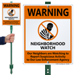 Warning Neighborhood Watch LawnBoss Sign