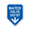 Water Valve Shut-Off With Down Arrow Sign