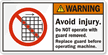 Replace Guard Before Operating Machine Warning Label