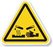 ISO W023   Corrosive Material Symbol Label