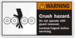 Crush Hazard. Lockout/Tagout Before Servicing Label