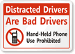 Hand-Held Phone Use Prohibited Label
