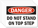 Danger Do Not Stand Top Step Label