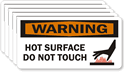 Warning Hot Surface Do Not Touch Label